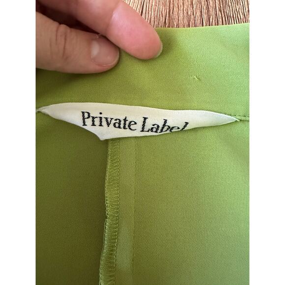 Private Label Lime Green Button Up Blouse Size Small - Picture 5 of 5